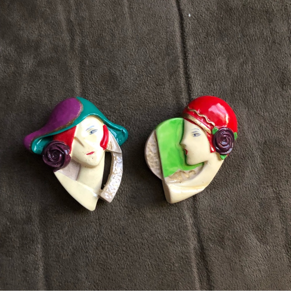 Vintage Art Deco Inspired Brooches